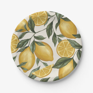 Lemon Party Plates Disposable Paper Plates