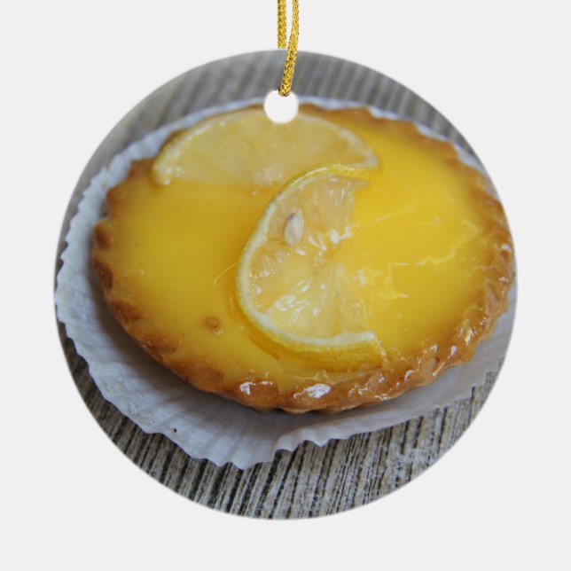 lemon pastry ceramic ornament (Front)