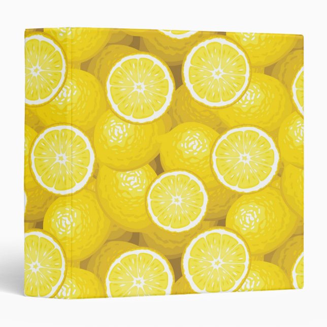 Lemon Pattern 2 3 Ring Binder (Front/Spine)