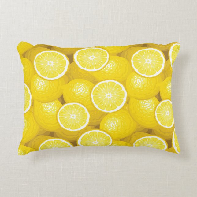 Lemon Pattern 2 Decorative Pillow (Front)