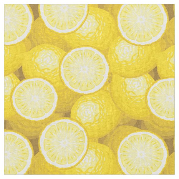 Lemons in Repeated Pattern Fabric | Zazzle.com