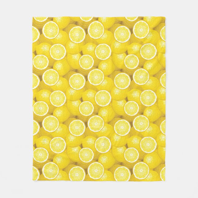 Lemon Pattern 2 Fleece Blanket (Front)