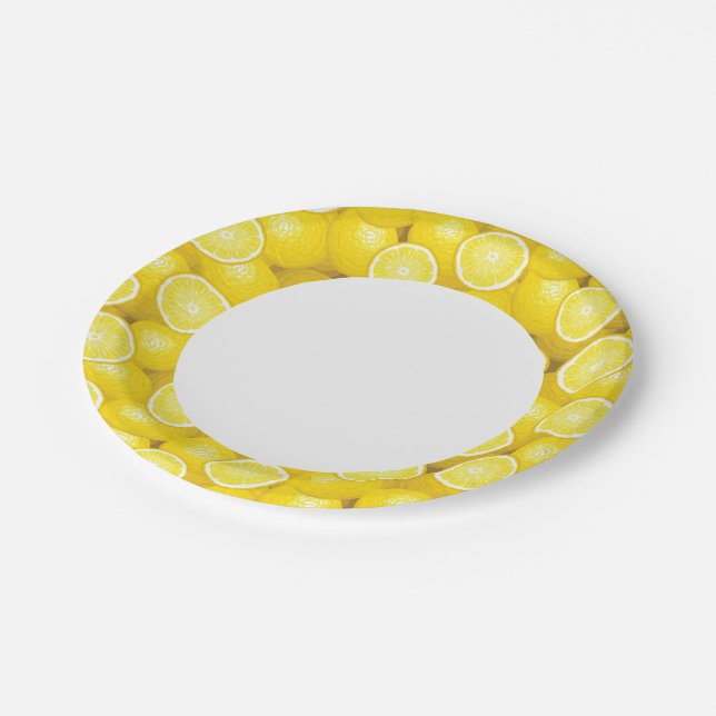 Lemon Pattern 2 Paper Plates (Angled)