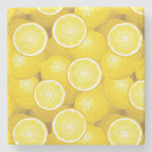 Lemon Pattern 2 Stone Coaster