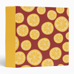 Lemon pattern 3 ring binder