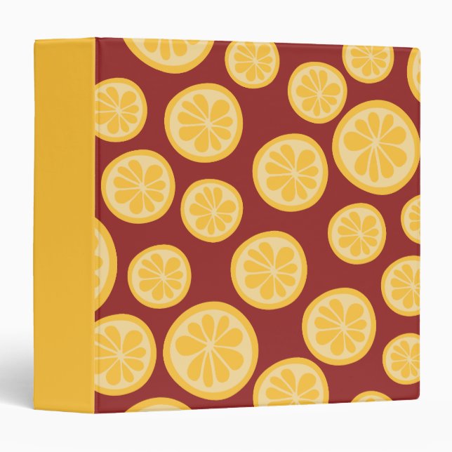 Lemon pattern 3 ring binder (Front/Spine)