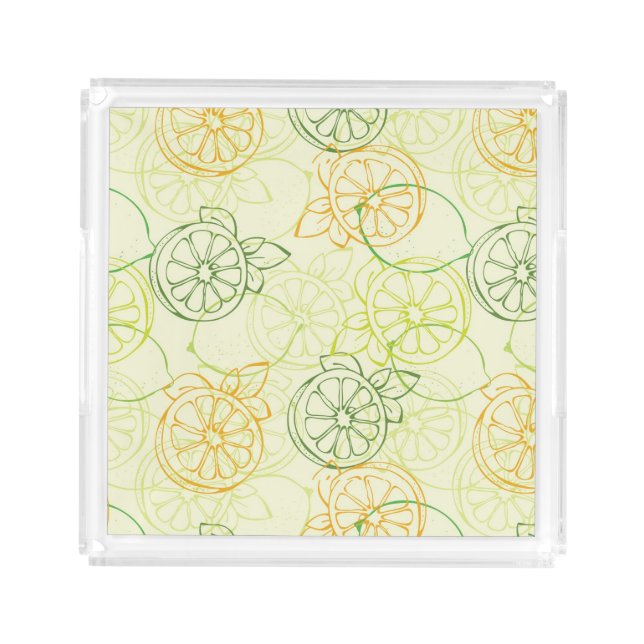 Lemon Pattern Acrylic Tray (Front)