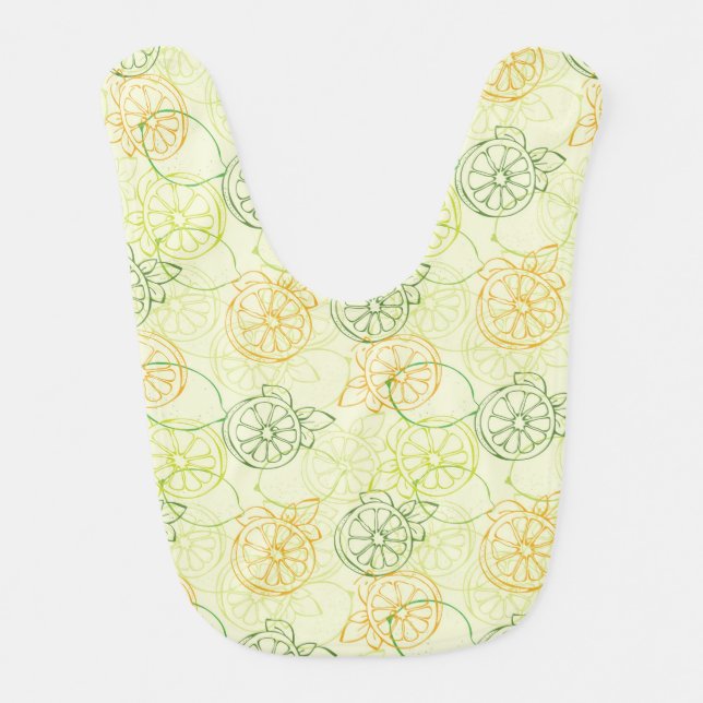 Lemon Pattern Baby Bib (Front)