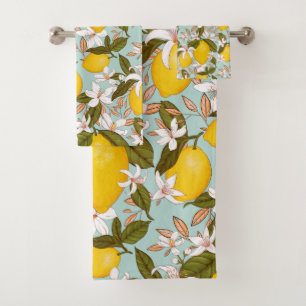 Lemon Pattern Bath Towel Set