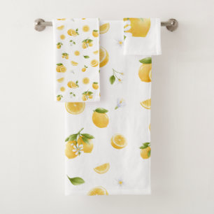 Lemon Pattern Bath Towel Set