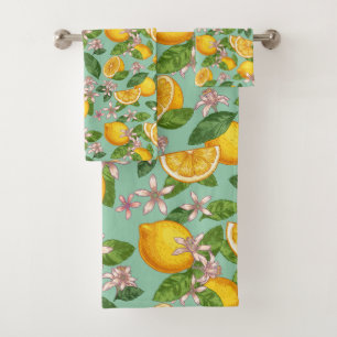 Lemon Pattern Bath Towel Set