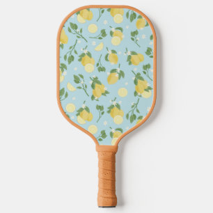 Lemon Pattern Blue Pickleball Paddle