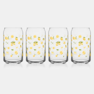Lemon Pattern Can Glass