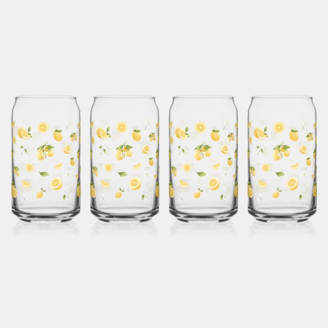 Lemon Pattern Can Glass (Front)