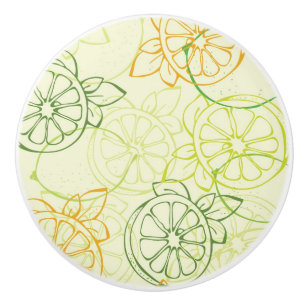 Lemon Pattern Ceramic Knob