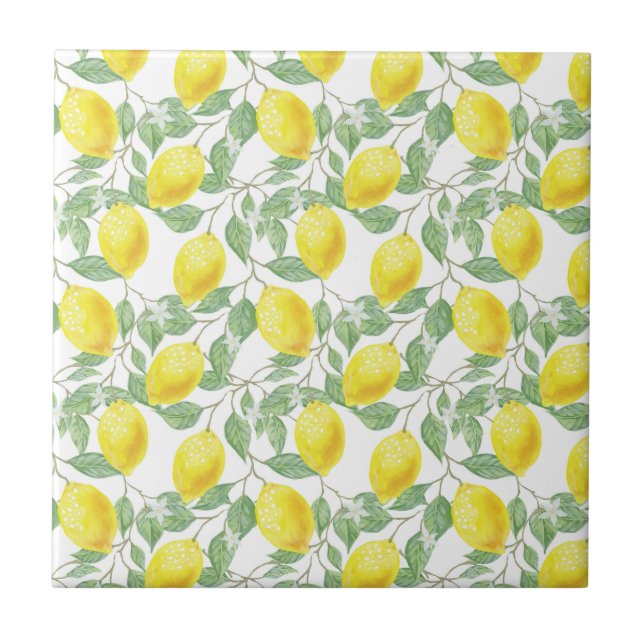 Lemon Pattern Ceramic Tile (Front)