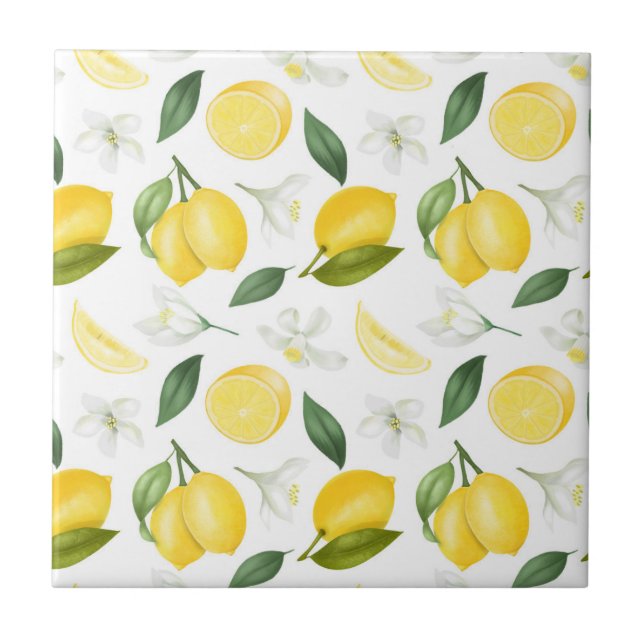 Lemon Pattern Ceramic Tile (Front)