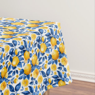 Lemon Pattern Citrus Fruit Tropical Summer Tablecloth
