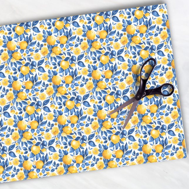 Lemon Pattern Citrus Fruit Tropical Summer Tissue Paper (Creator Uploaded)