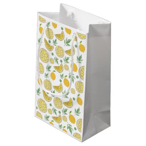 Lemon Pattern Citrus Small Gift Bag