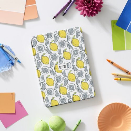 Lemon Pattern custom monogram device covers