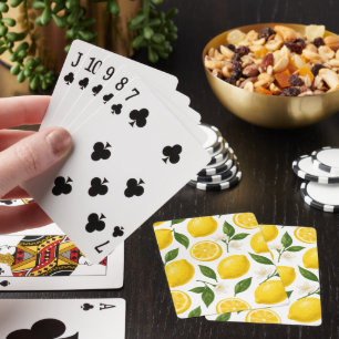 Lemon Pattern Design Fresh Citrus Summer Print Poker Cards