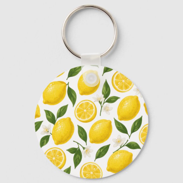 Lemon pattern design  keychain (Front)