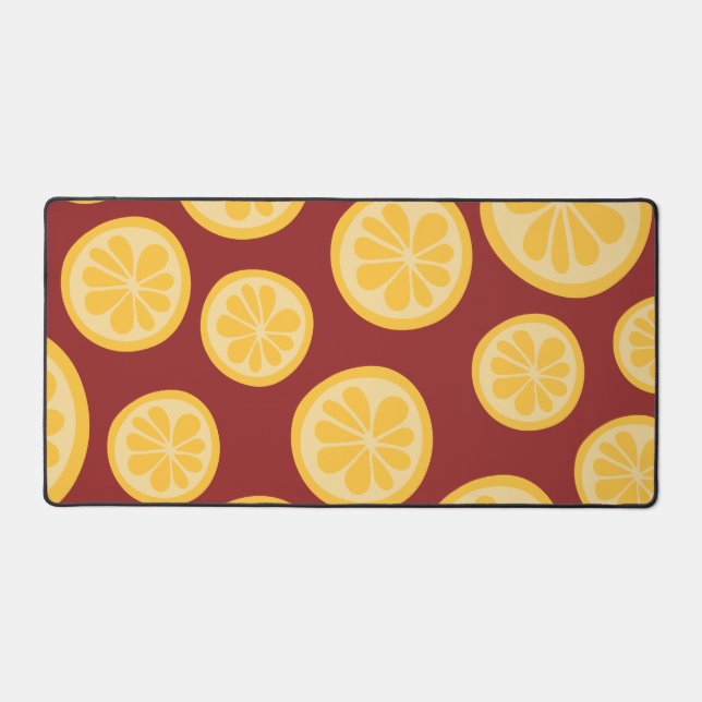 Lemon pattern desk mat (Front)