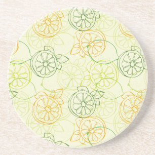 Lemon Pattern Drink Coaster