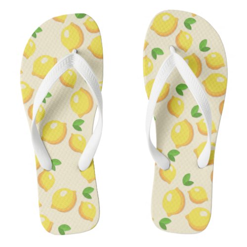 Lemon pattern flip flops