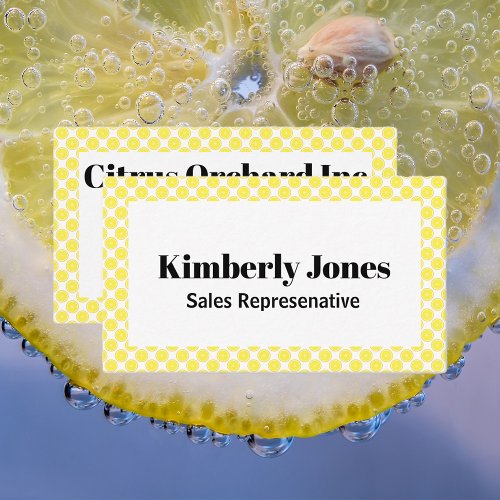 Lemon Pattern Fruit Personalize Business Card