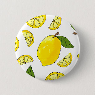 Lemon Pattern Kitchen Artwork Lemon Pattern Fruit Button