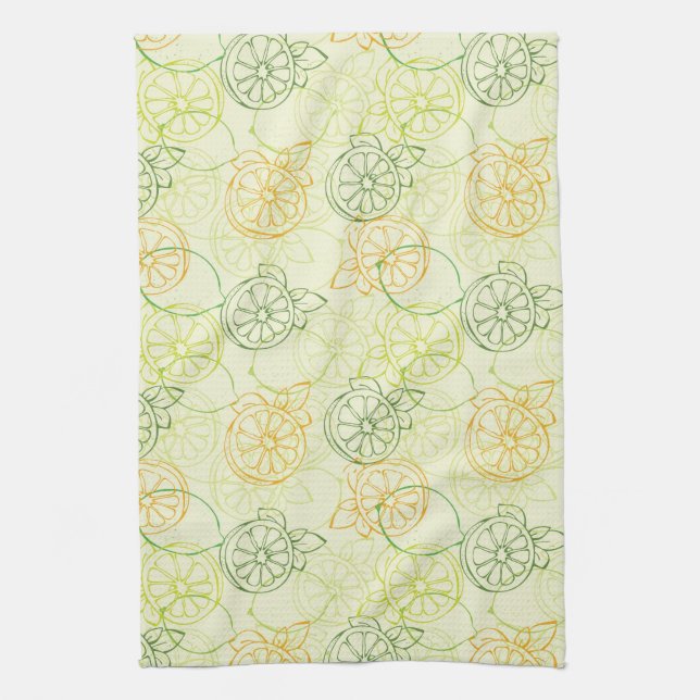 Lemon Pattern Kitchen Towel (Vertical)