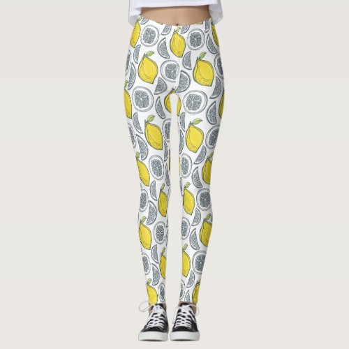 Lemon Pattern leggings