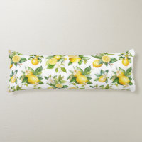 Lemon Pattern, Lemon Flowers, Leaves, Citrus