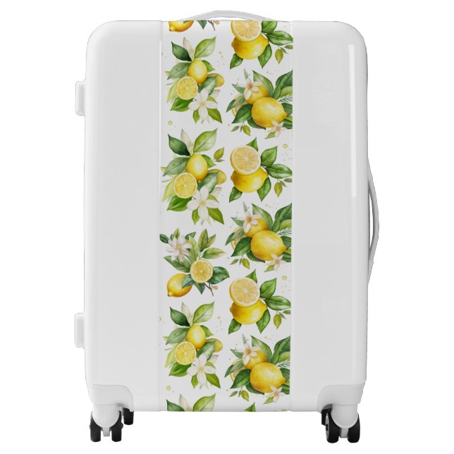 Lemon Pattern, Lemon Flowers, Leaves, Citrus Luggage (Front)