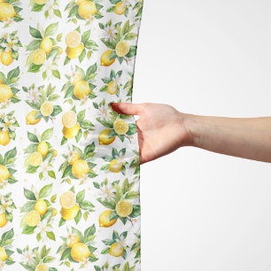 Lemon Pattern, Lemon Flowers, Leaves, Citrus Scarf