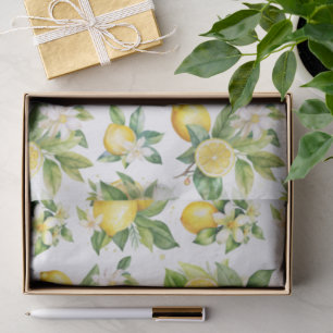 Lemon Pattern, Lemon Flowers, Leaves, Citrus Tissue Paper