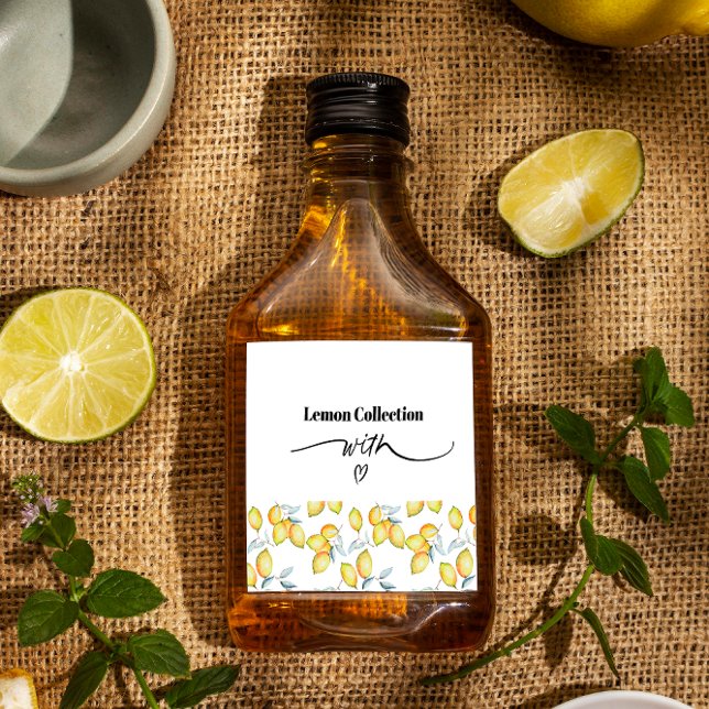 Lemon Pattern Liquor Bottle Label (Creator Uploaded)