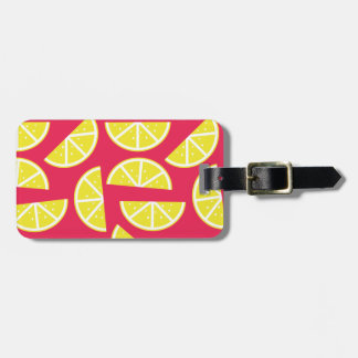 lemon pattern luggage tag