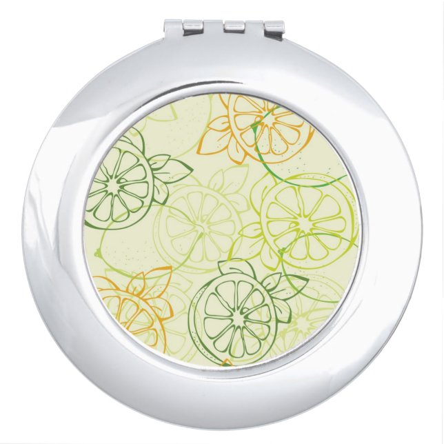 Lemon Pattern Makeup Mirror (Front)