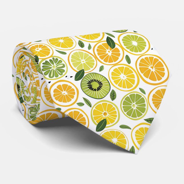 Lemon Pattern Men's Necktie  (Rolled)