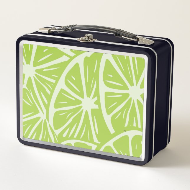 Lemon pattern metal lunch box (Front)