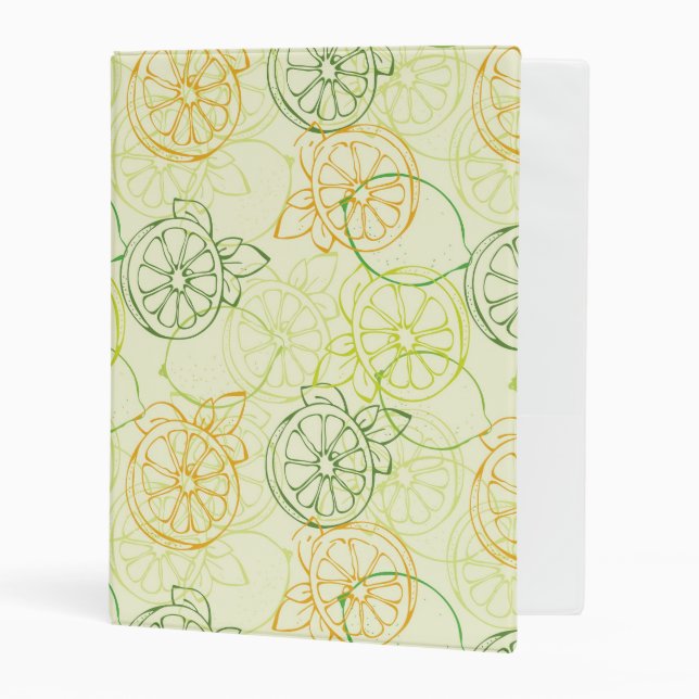 Lemon Pattern Mini Binder (Front/Inside)
