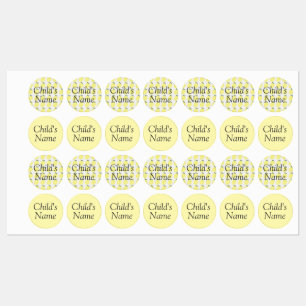Lemon Pattern Name Tags Kids' Labels