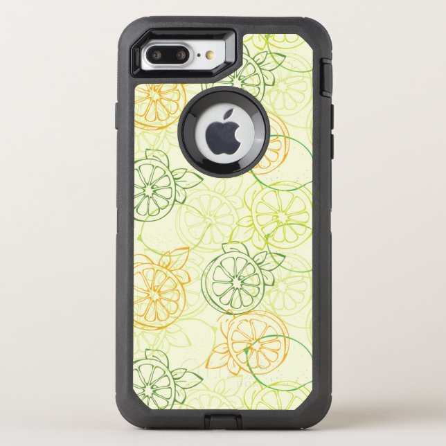 Lemon Pattern Otterbox iPhone Case (Back)