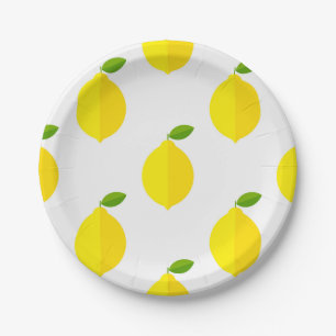 Lemon pattern paper plates