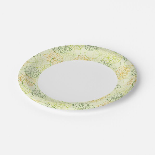Lemon Pattern Paper Plates (Angled)