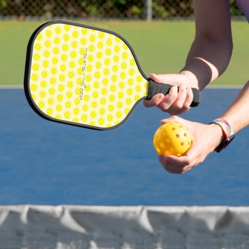 Lemon Pattern Personalize with your text Pickleball Paddle