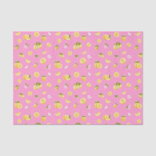Lemon Pattern Pink Tissue Paper